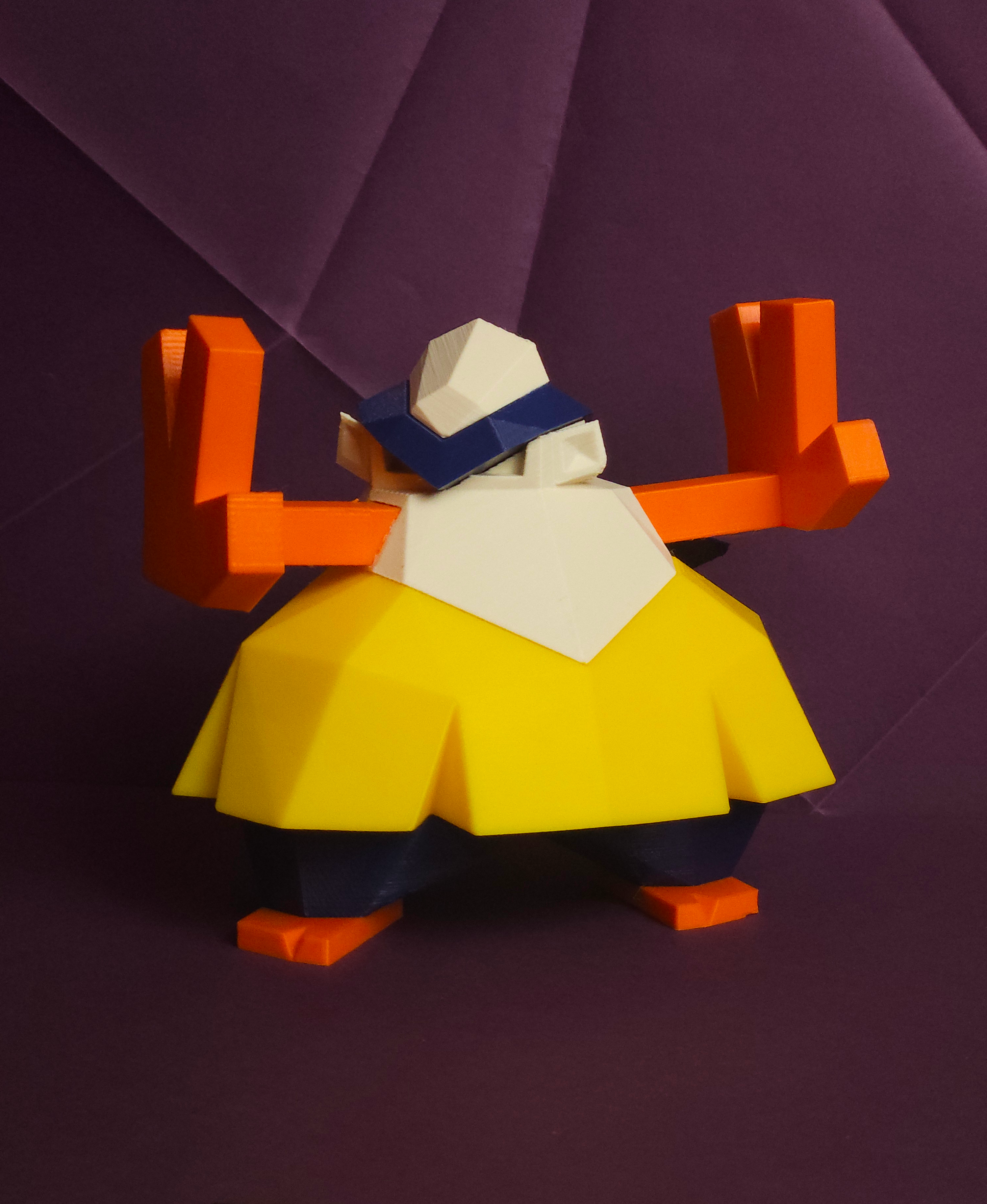 Hariyama Low Poly Pokemon 3D STL Model — view 4