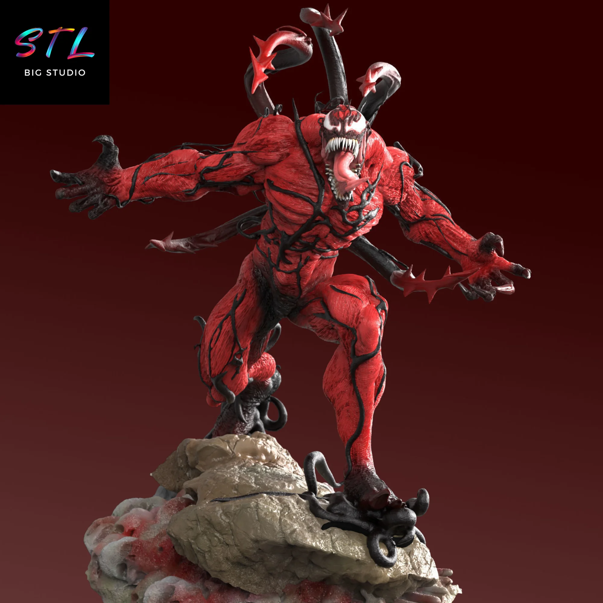 Carnage STL | 3D Printable Figure | Marvel Villain Model