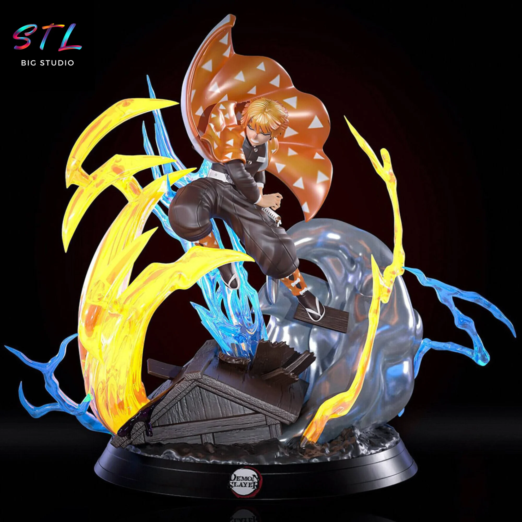 Zenitsu Agatsuma STL | Demon Slayer Diorama for 3D Printing Model