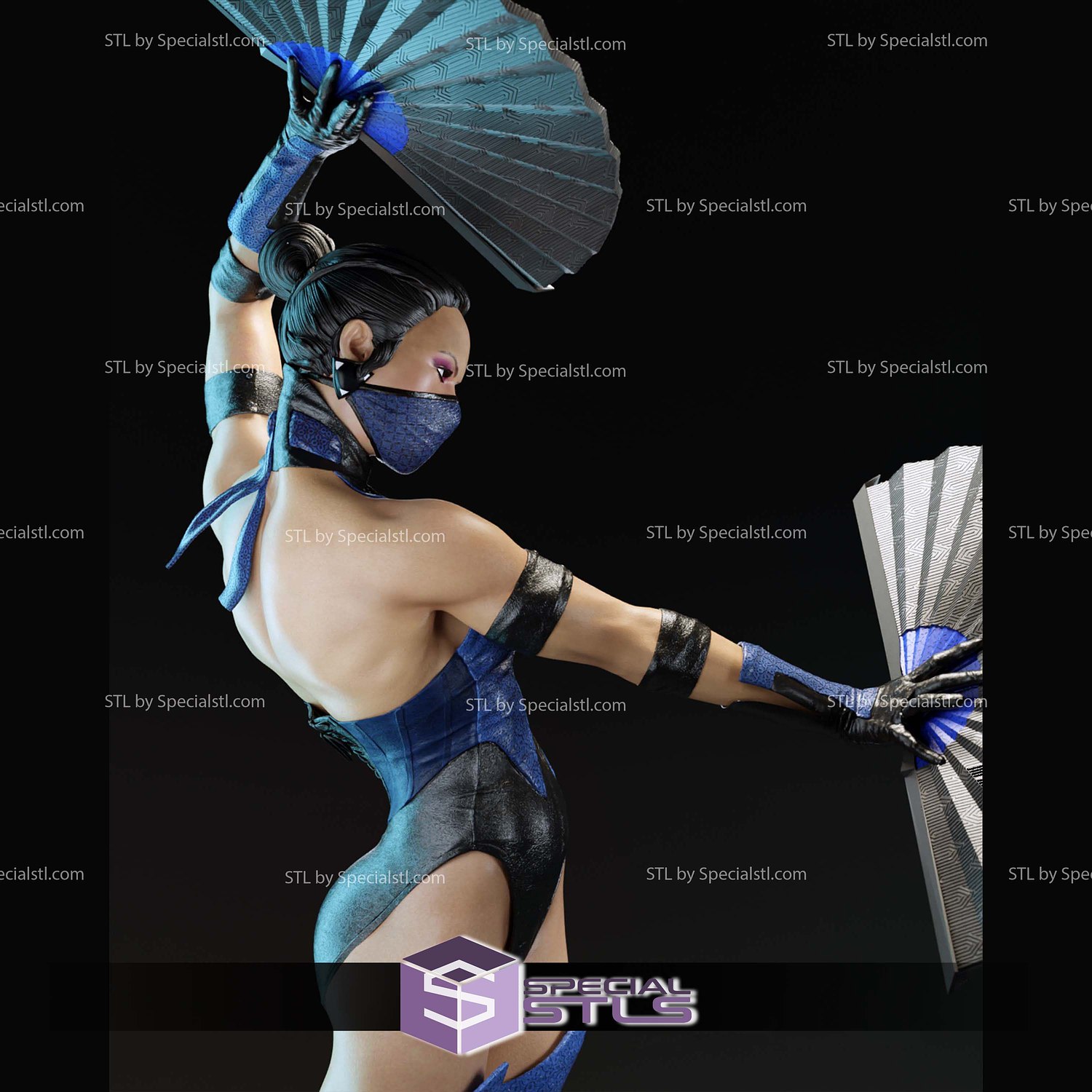 Kitana 2 Fan Mortal Kombat 3D Printer Files STL Model — view 3