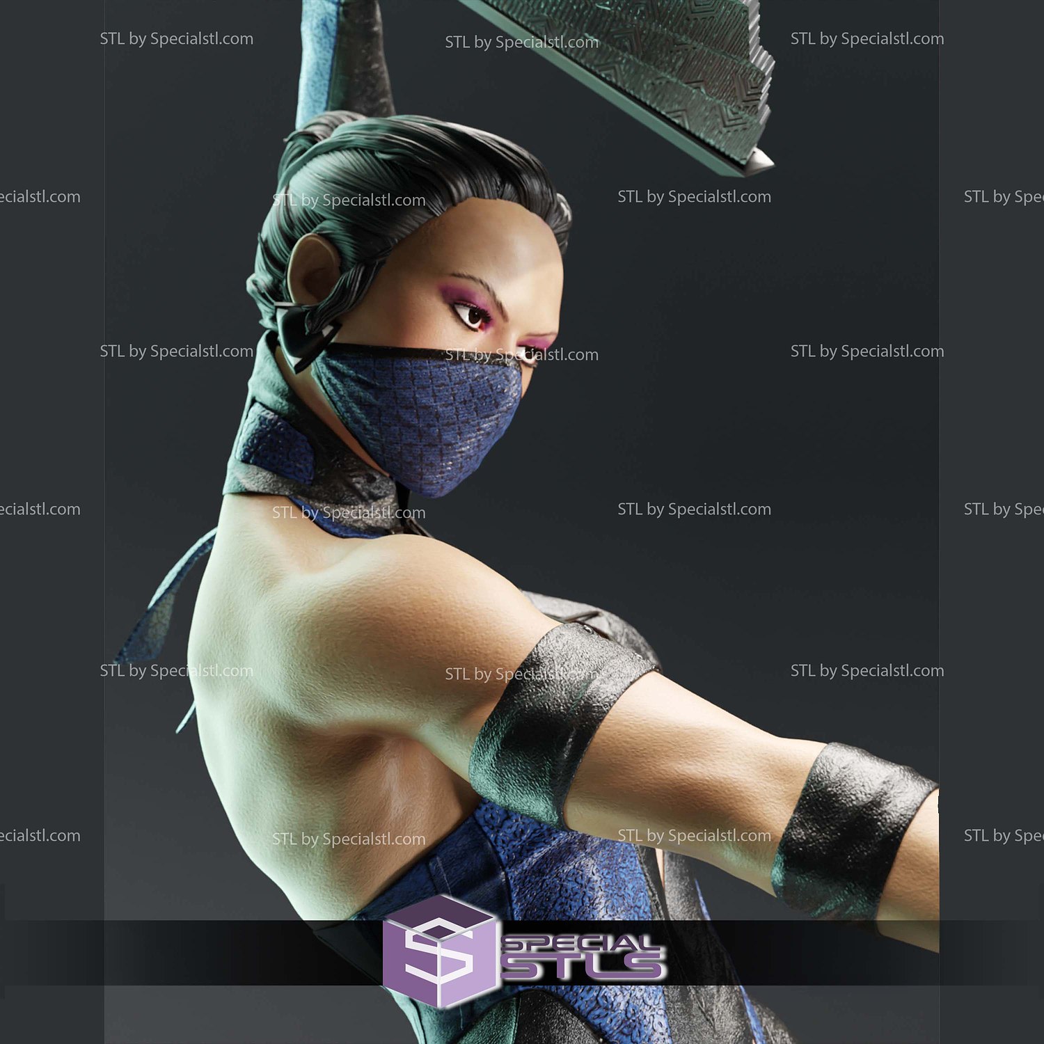 Kitana 2 Fan Mortal Kombat 3D Printer Files STL Model — view 5