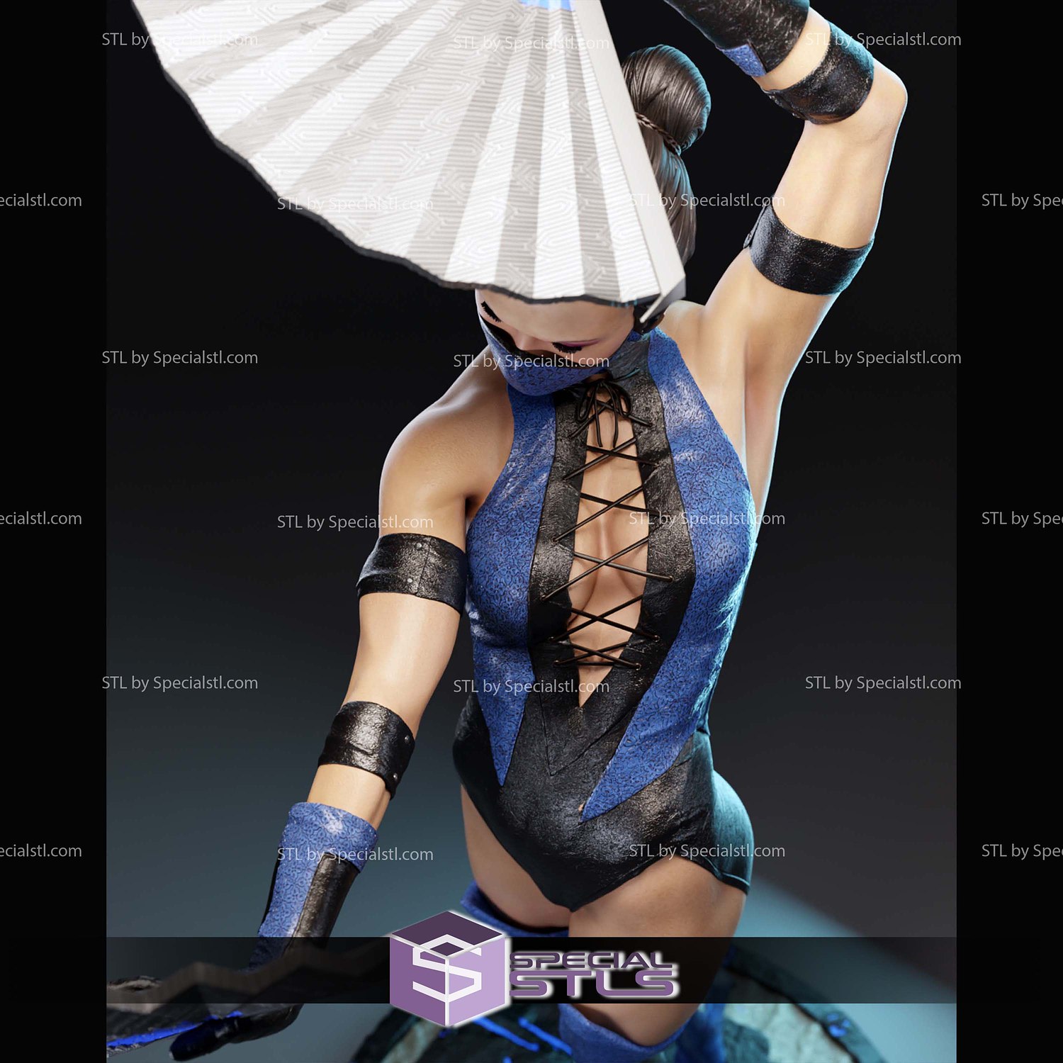 Kitana 2 Fan Mortal Kombat 3D Printer Files STL Model — view 6
