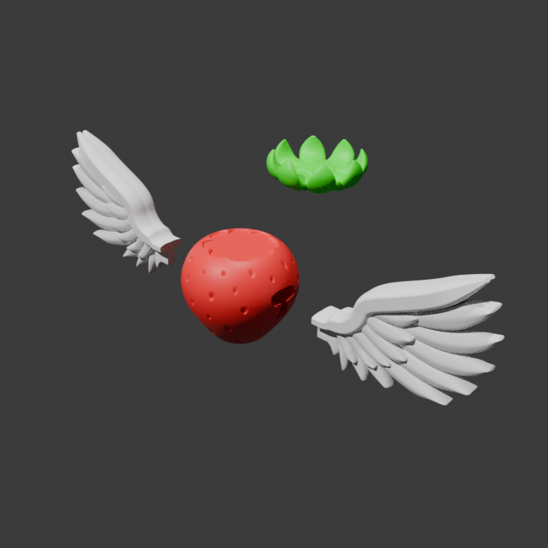 Angel Strawberry Powerup - Multipart - No AMS/CFS 3D STL Model — view 7