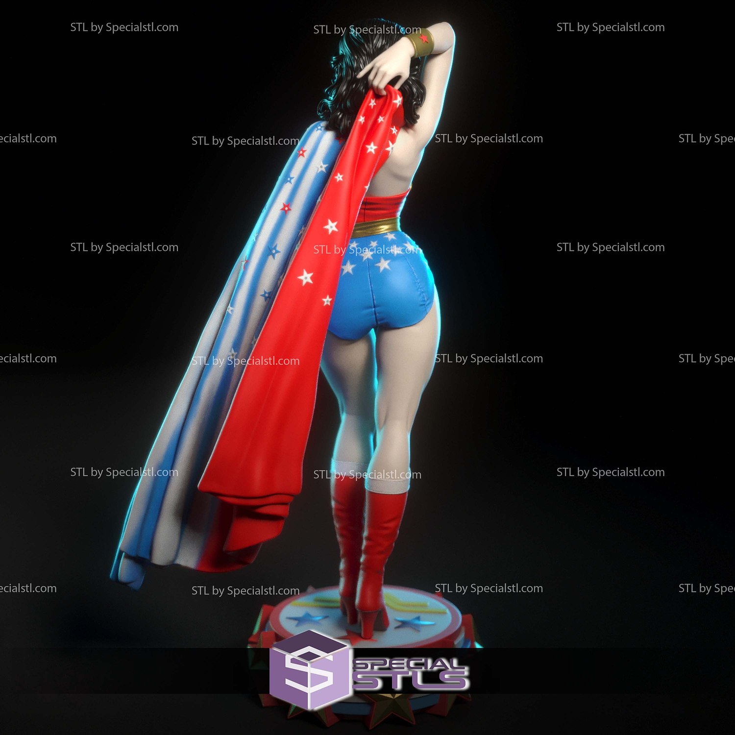 Wonder Woman Lynda Carter Cloak STL Files 3D Model — view 3