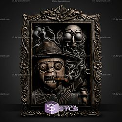 Scarface and Ventriloquist Portrait Bust Painting 260mm STL Files 3D Model