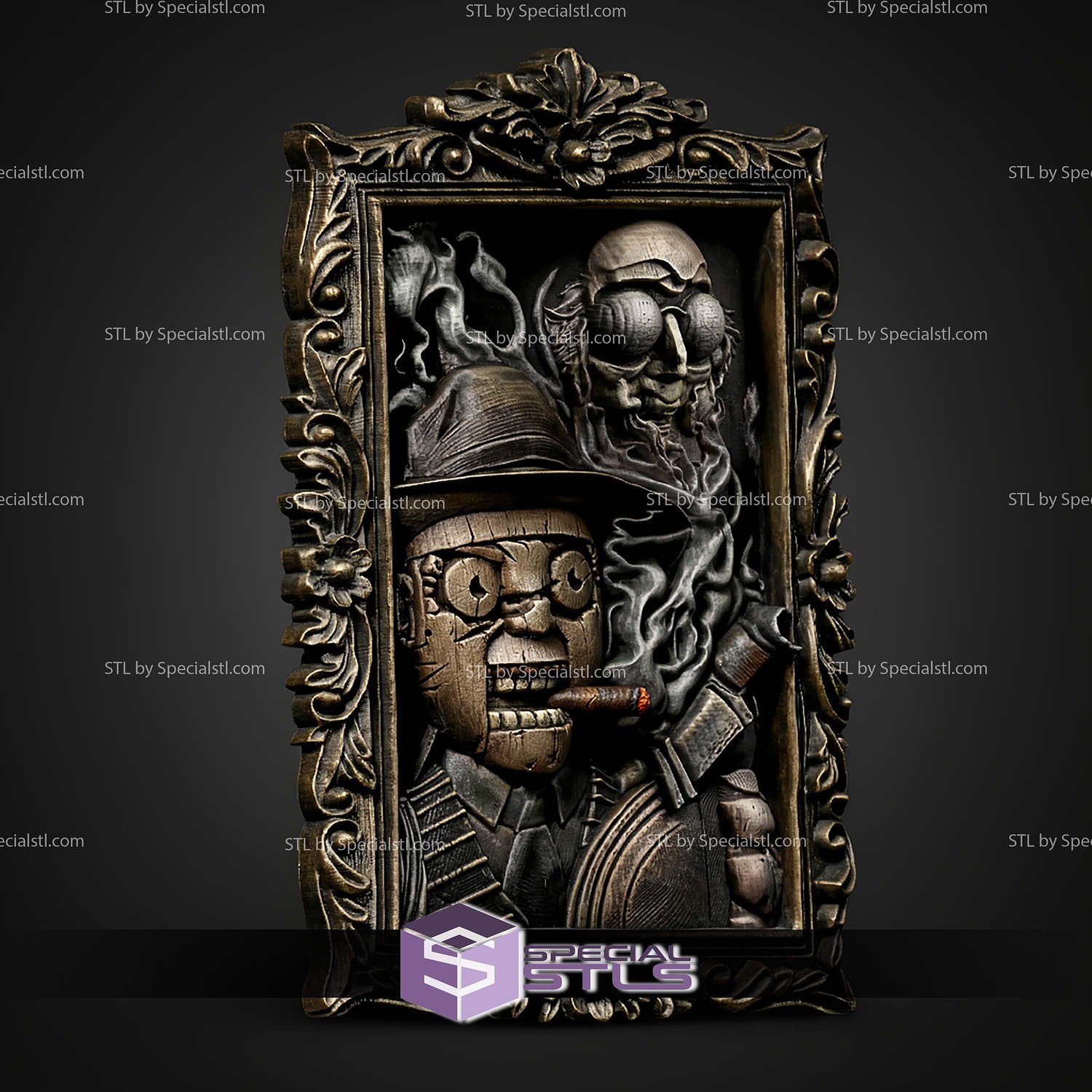 Scarface and Ventriloquist Portrait Bust Painting 260mm STL Files 3D Model — view 2