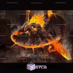 Balrog in Flame Lord of the Rings 3D Printer Files STL Model