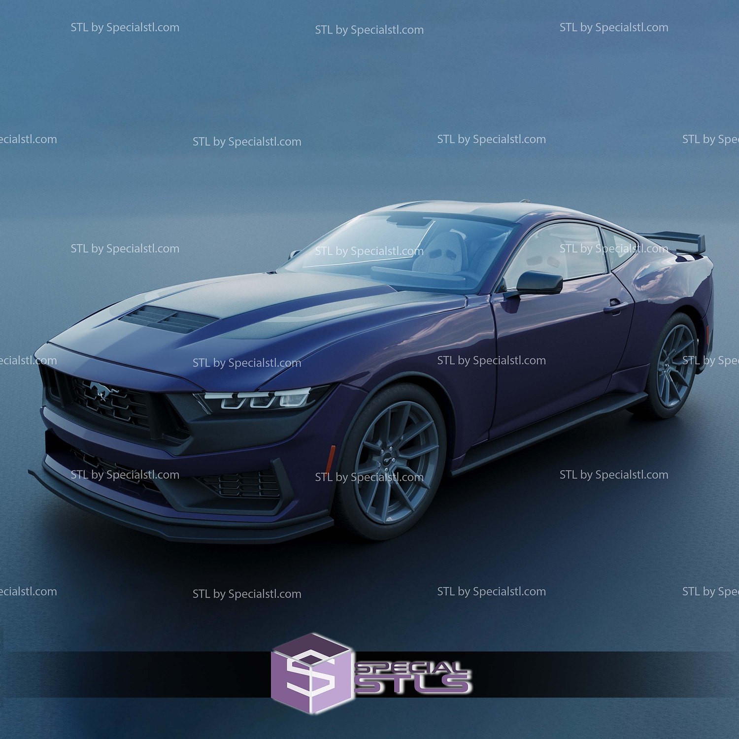 Ford Mustang 2024 Dark Horse Sculptures 3D Printing STL Model — view 3