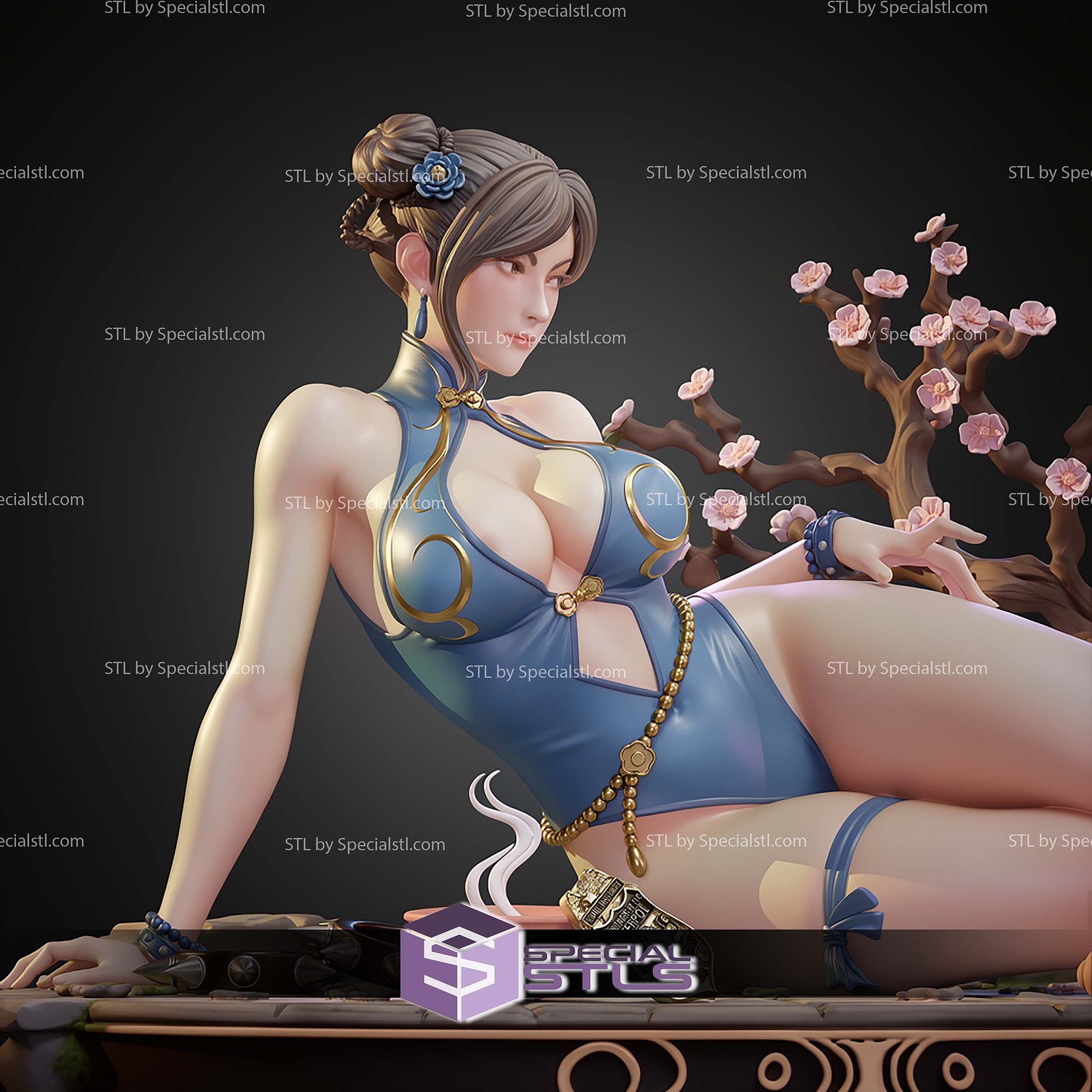 Chun Li Blossom STL Files 3D Model — view 3