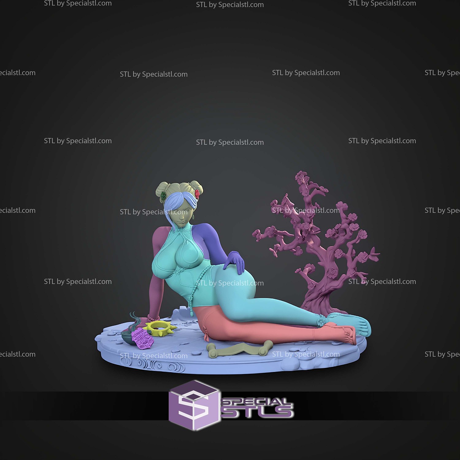 Chun Li Blossom STL Files 3D Model — view 7