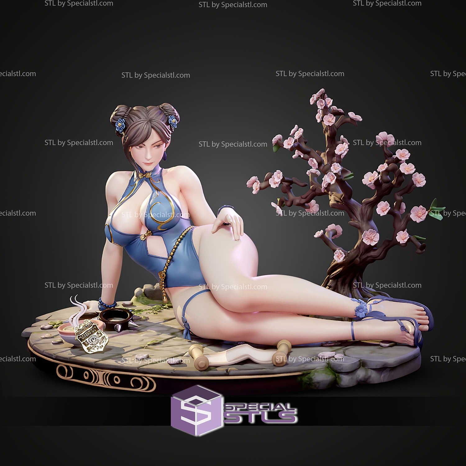 Chun Li Blossom STL Files 3D Model — view 8