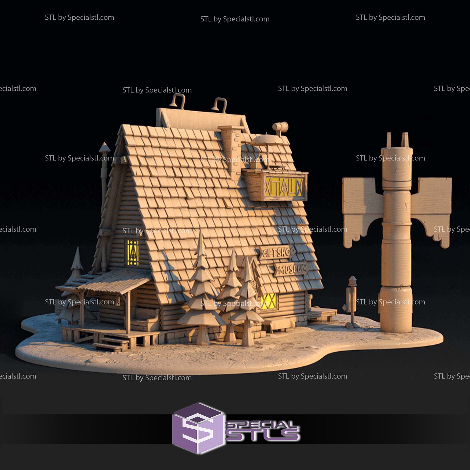 Mystery Shack Gravity Falls 3D Printer Files STL Model — view 3