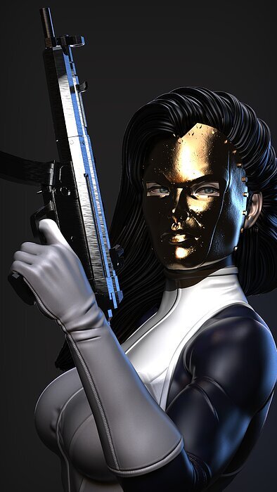 Marvel Comics Madame Masque 3D OBJ Model — view 3