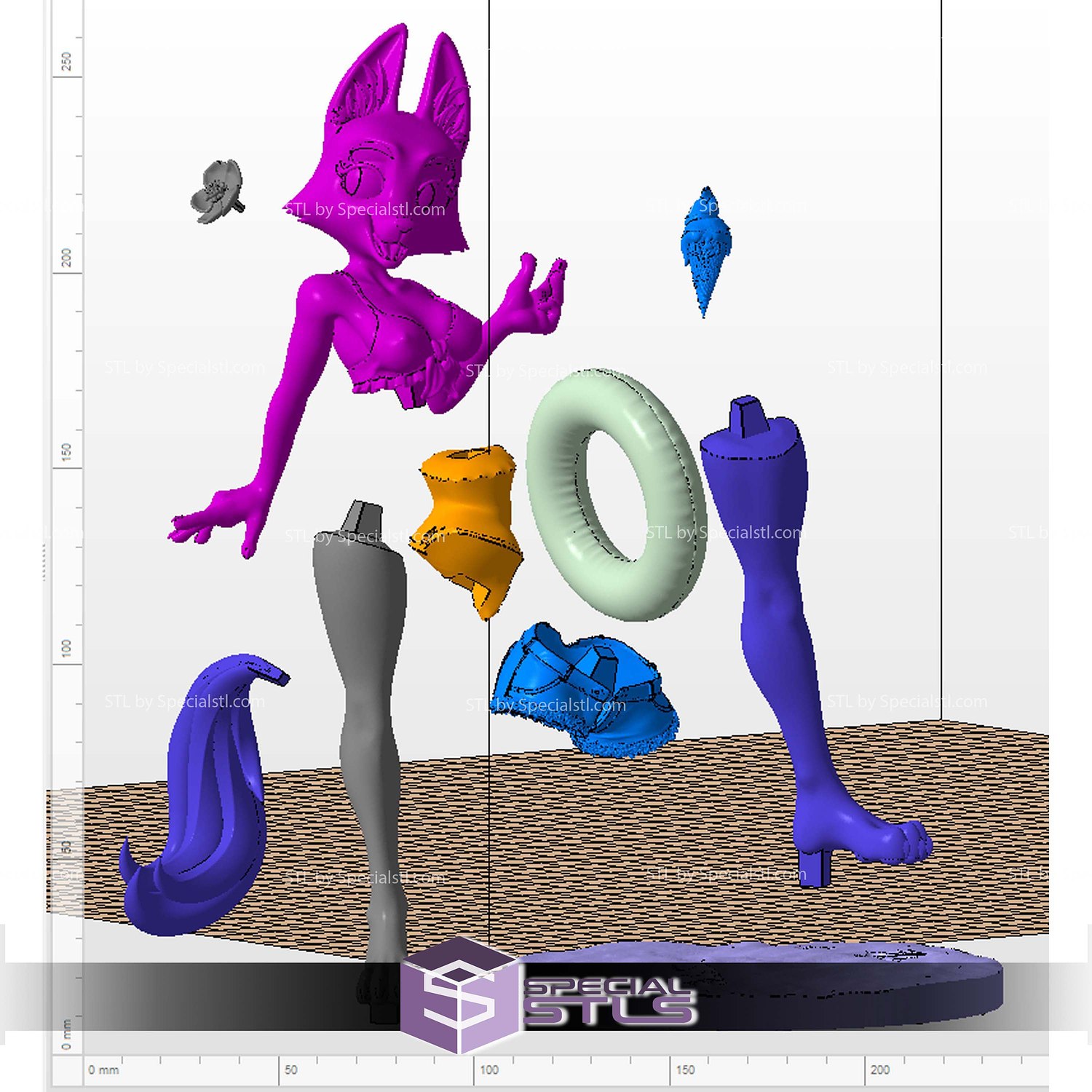 Diane Foxington Beach Digital STL Files 3D Model — view 2