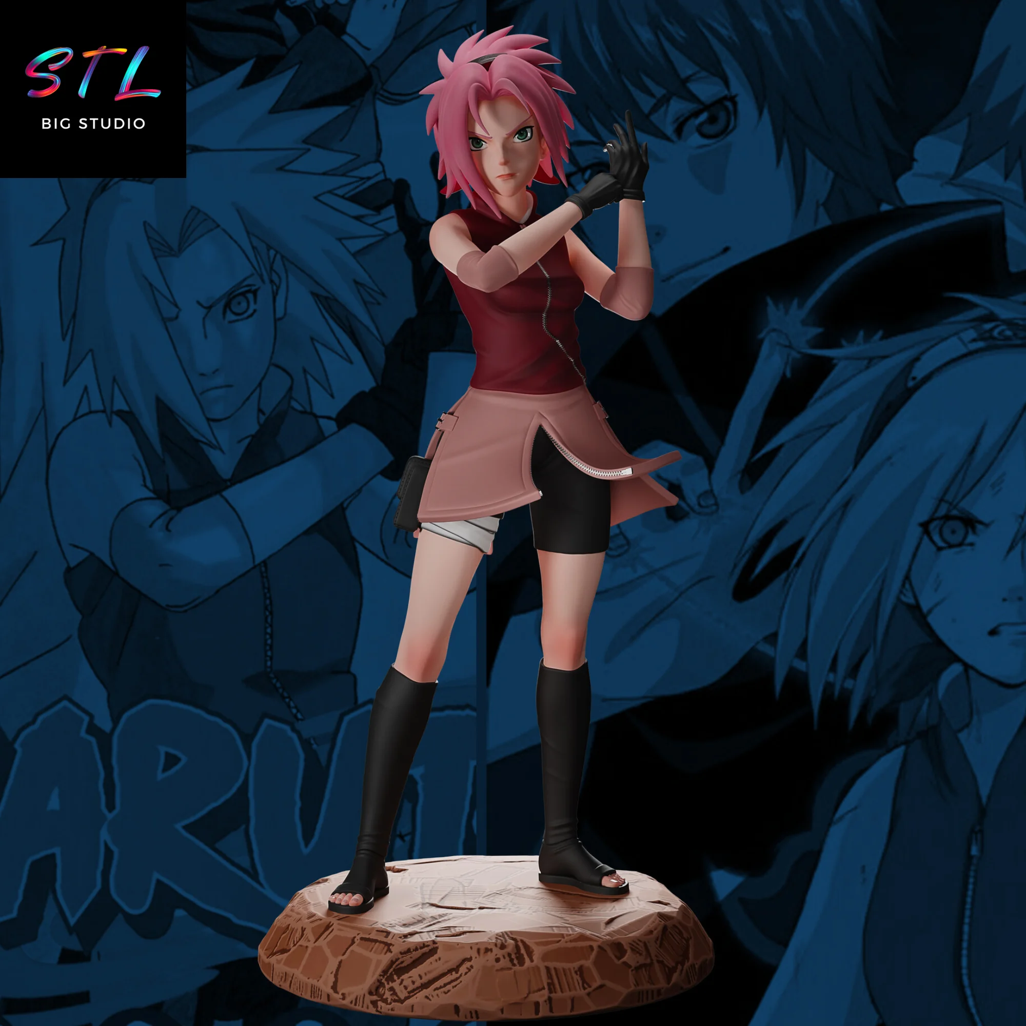 STL Sakura Haruno | Naruto Shippuden | 3D Printable Figure Model