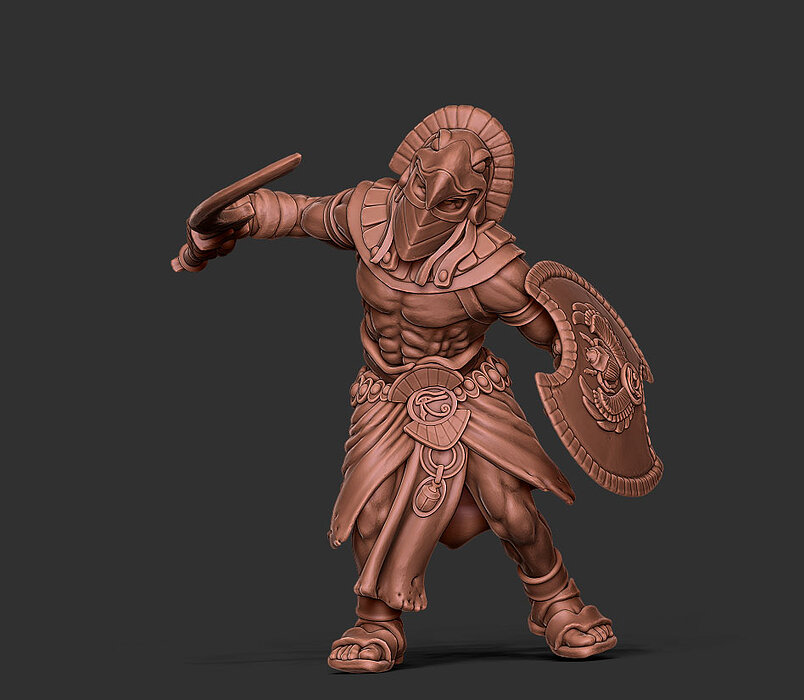 Egyptian warrior - Orion - 35mm scale 3D STL Model — view 2