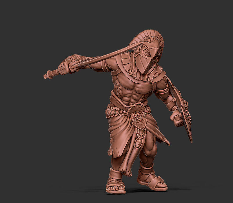 Egyptian warrior - Orion - 35mm scale 3D STL Model — view 3