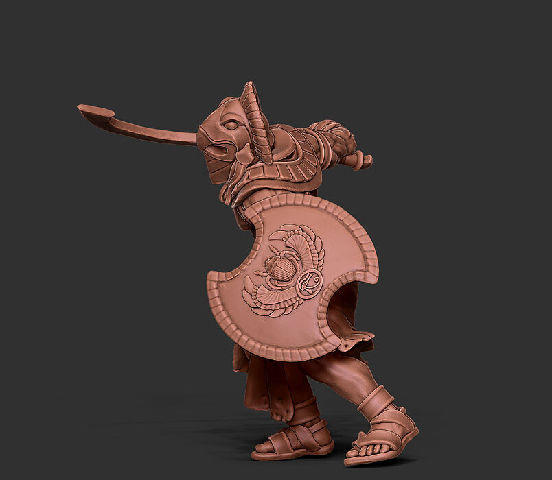 Egyptian warrior - Orion - 35mm scale 3D STL Model — view 6