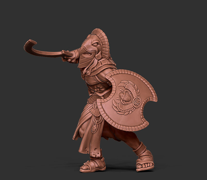 Egyptian warrior - Orion - 35mm scale 3D STL Model — view 7