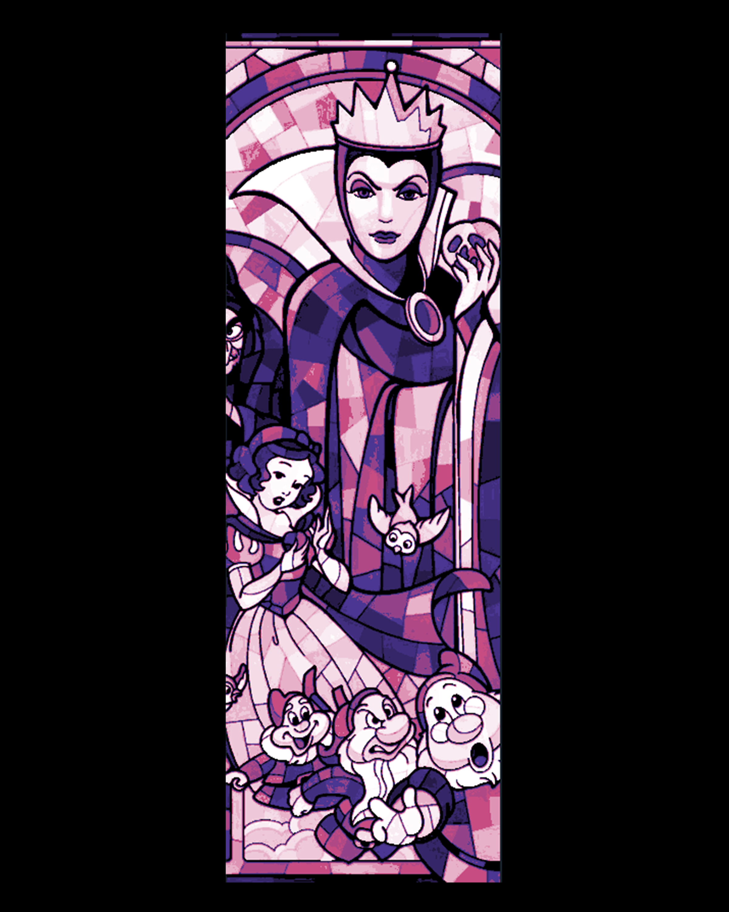 Stained Glass Designs used in Bookmarks - Disney Themed 3D STL Model