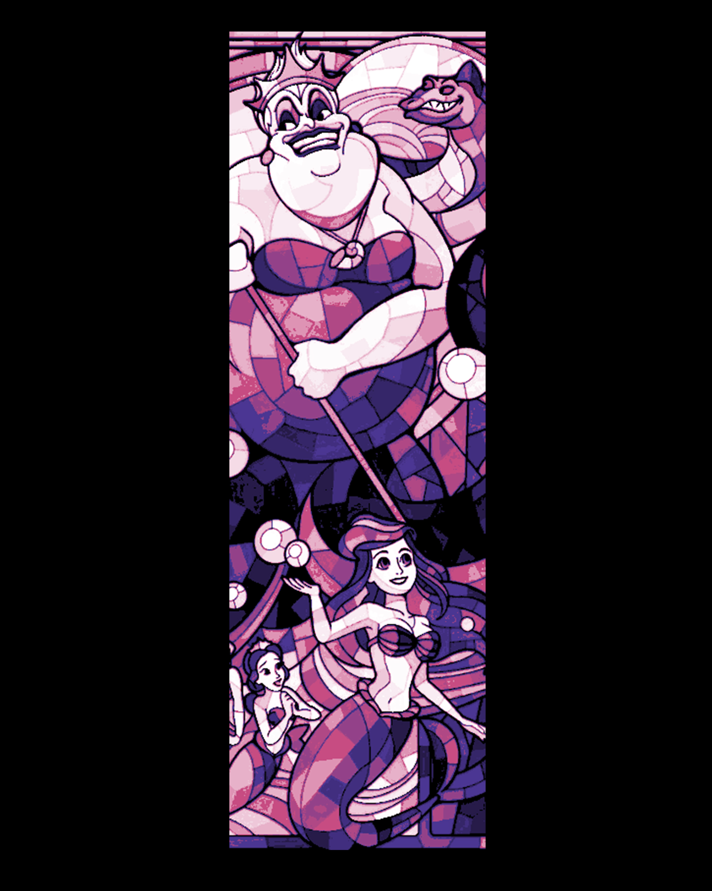 Stained Glass Designs used in Bookmarks - Disney Themed 3D STL Model — view 3