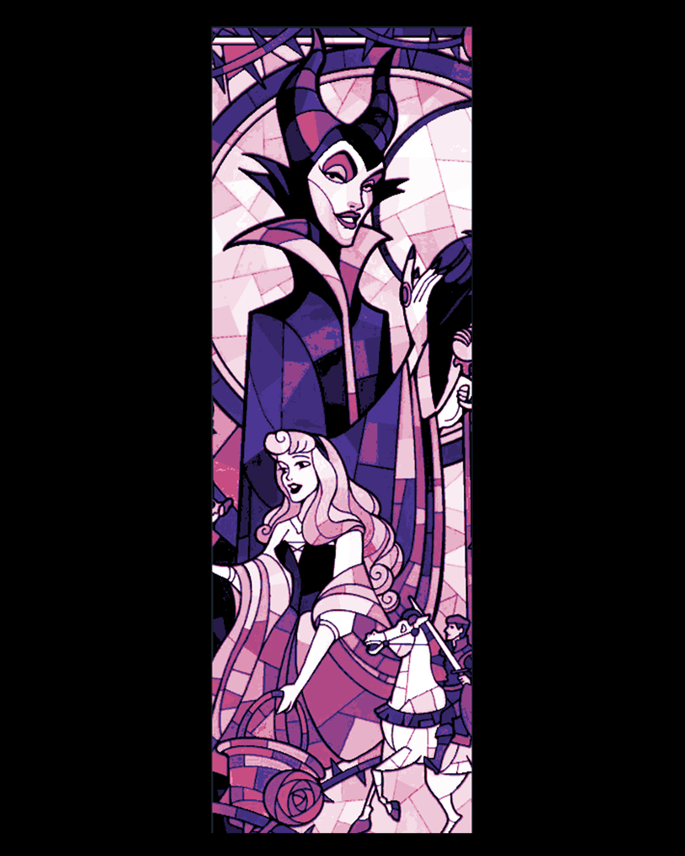 Stained Glass Designs used in Bookmarks - Disney Themed 3D STL Model — view 4