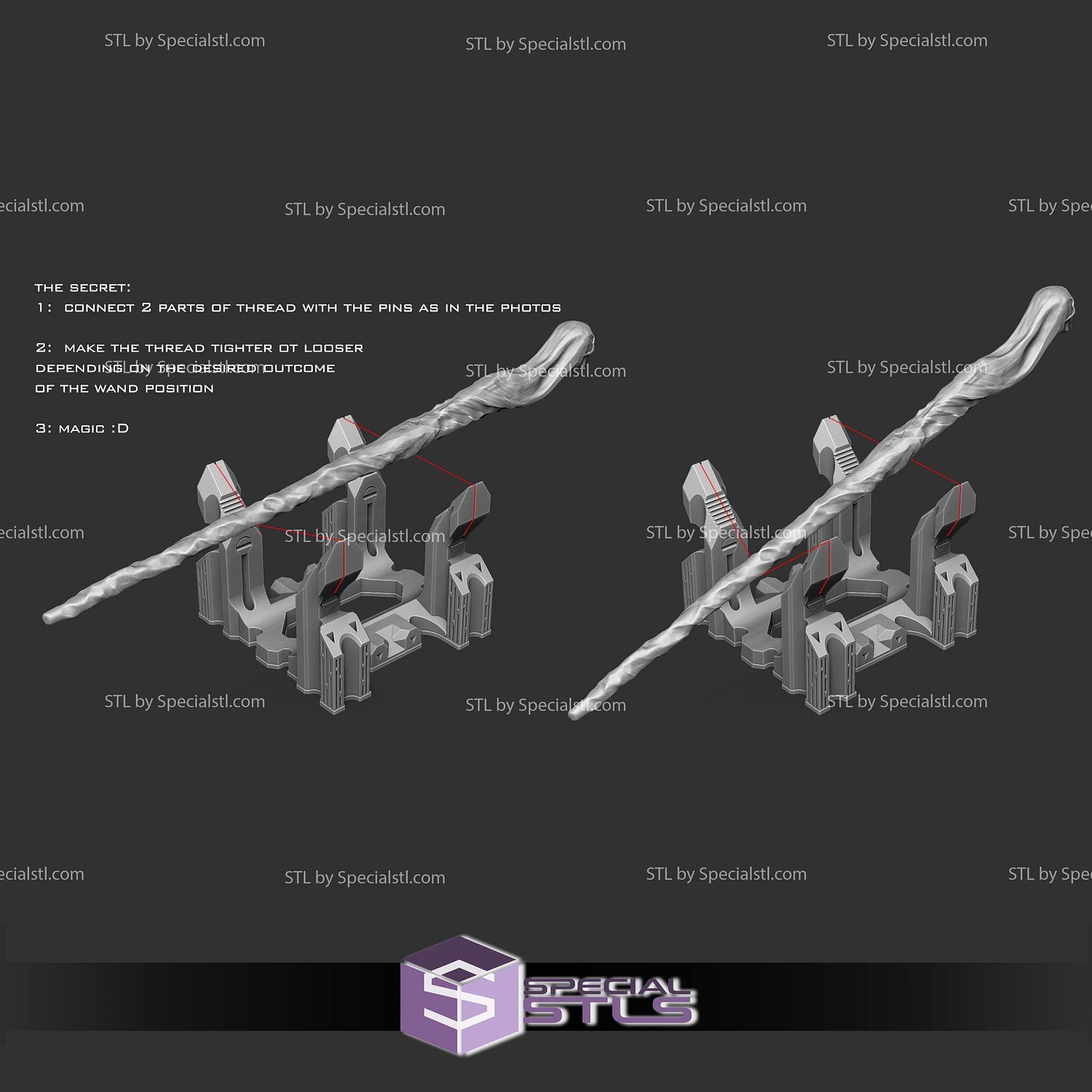 Levitating wand stand 3D Printer Files STL Model — view 2