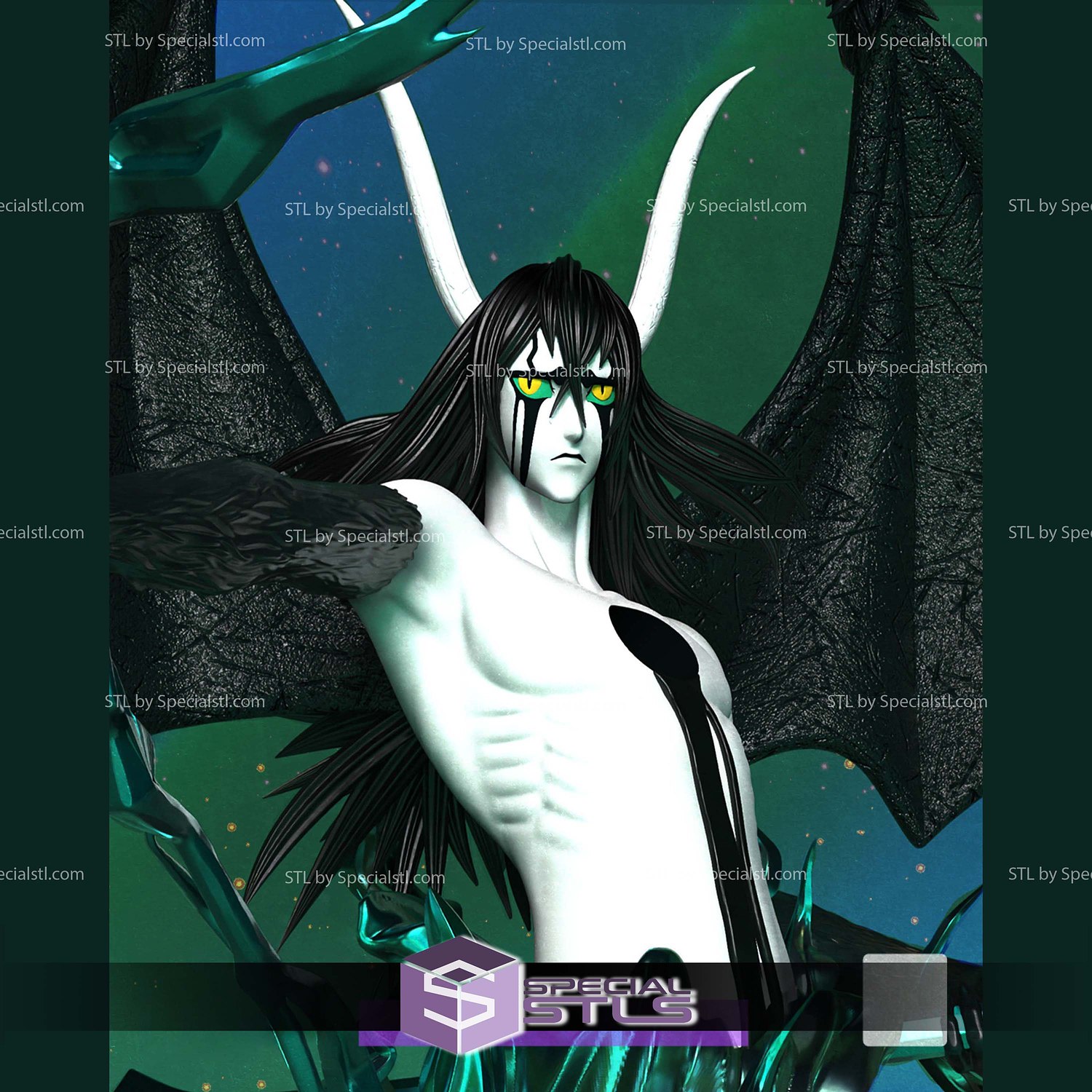 Ulquiorra Hollow Mask Bust 3D Printer Files STL Model — view 2