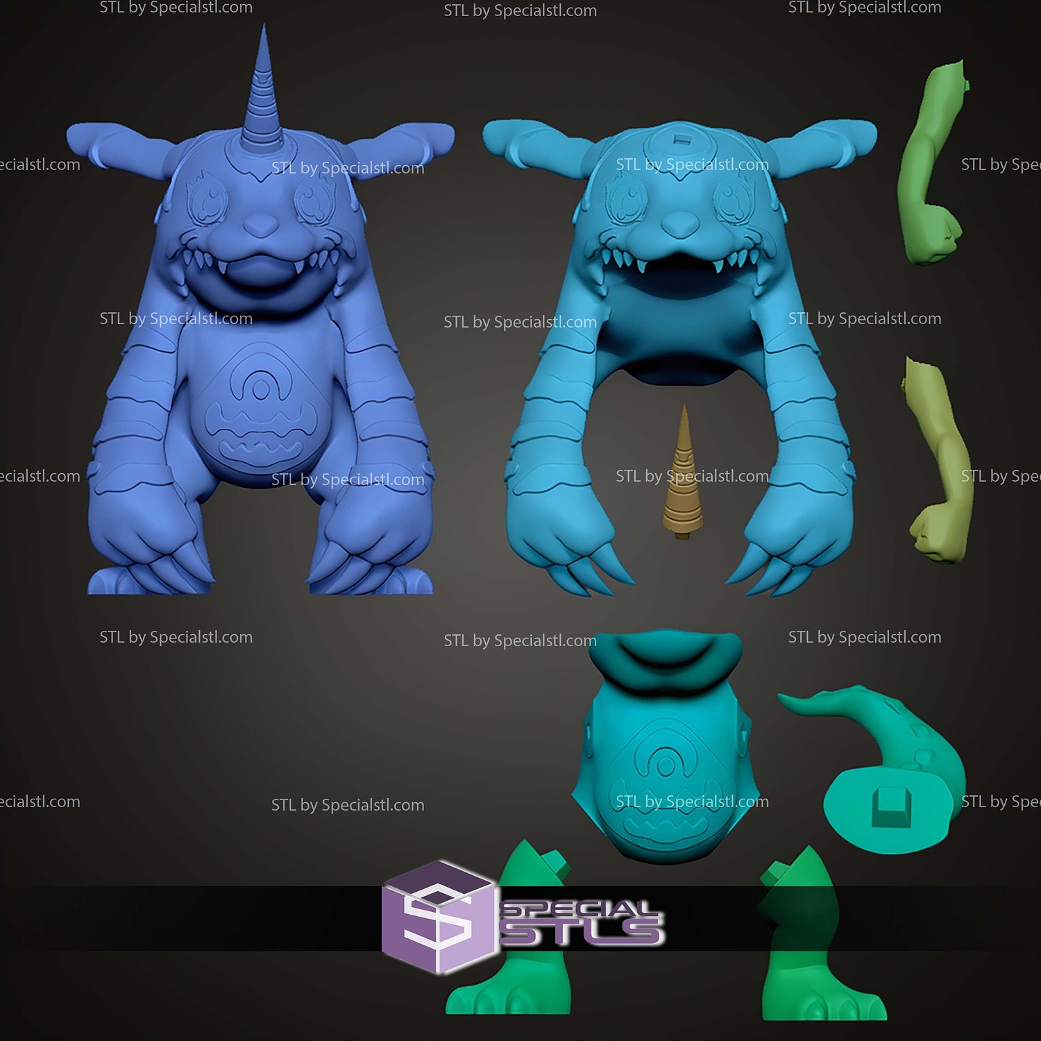 Life Size Gabumon STL Files 3D Model — view 2