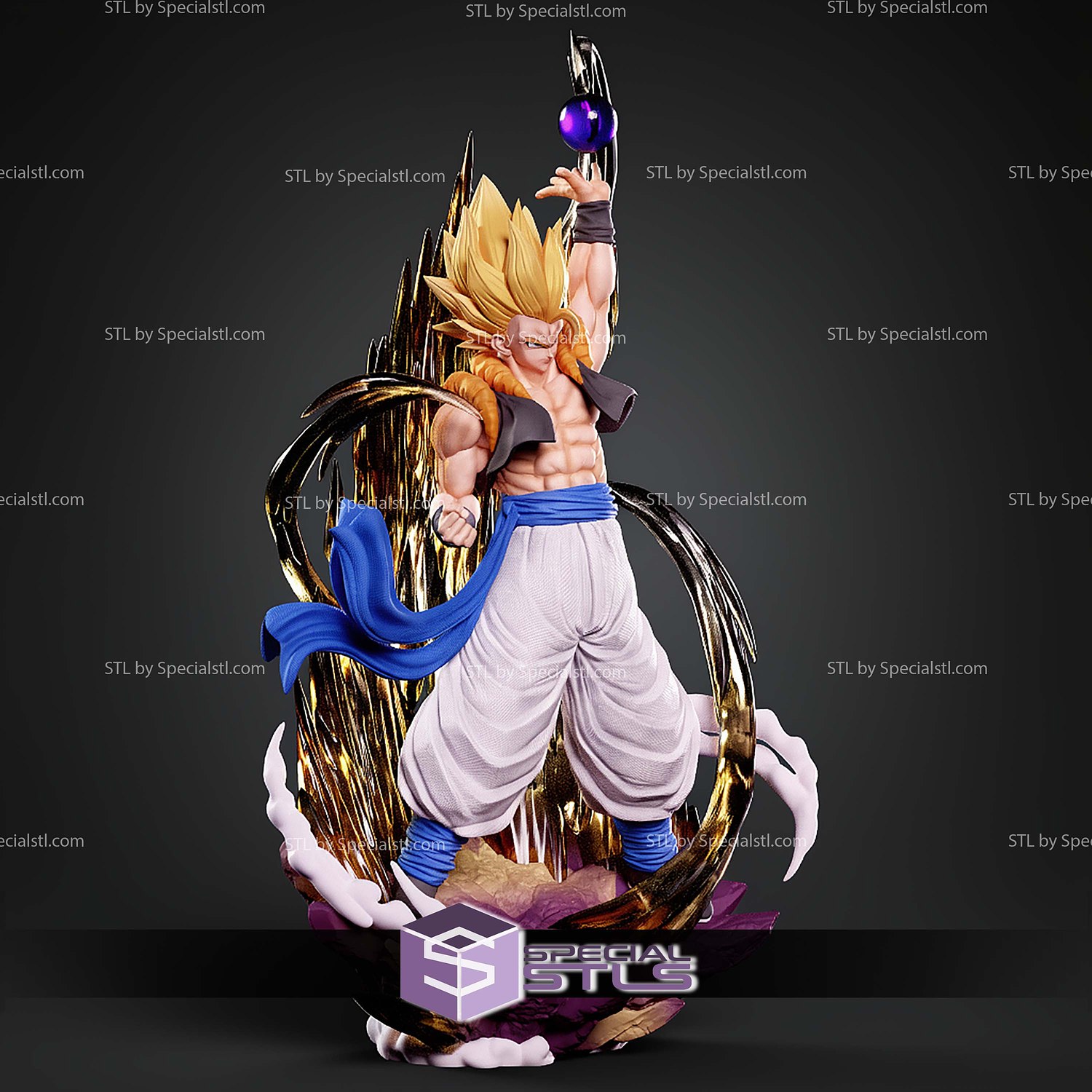Gogeta Dragon Ball Z 360mm STL Files 3D Model — view 2