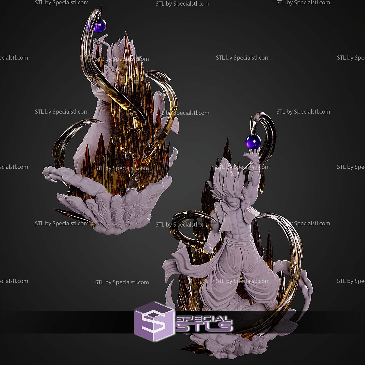 Gogeta Dragon Ball Z 360mm STL Files 3D Model — view 3