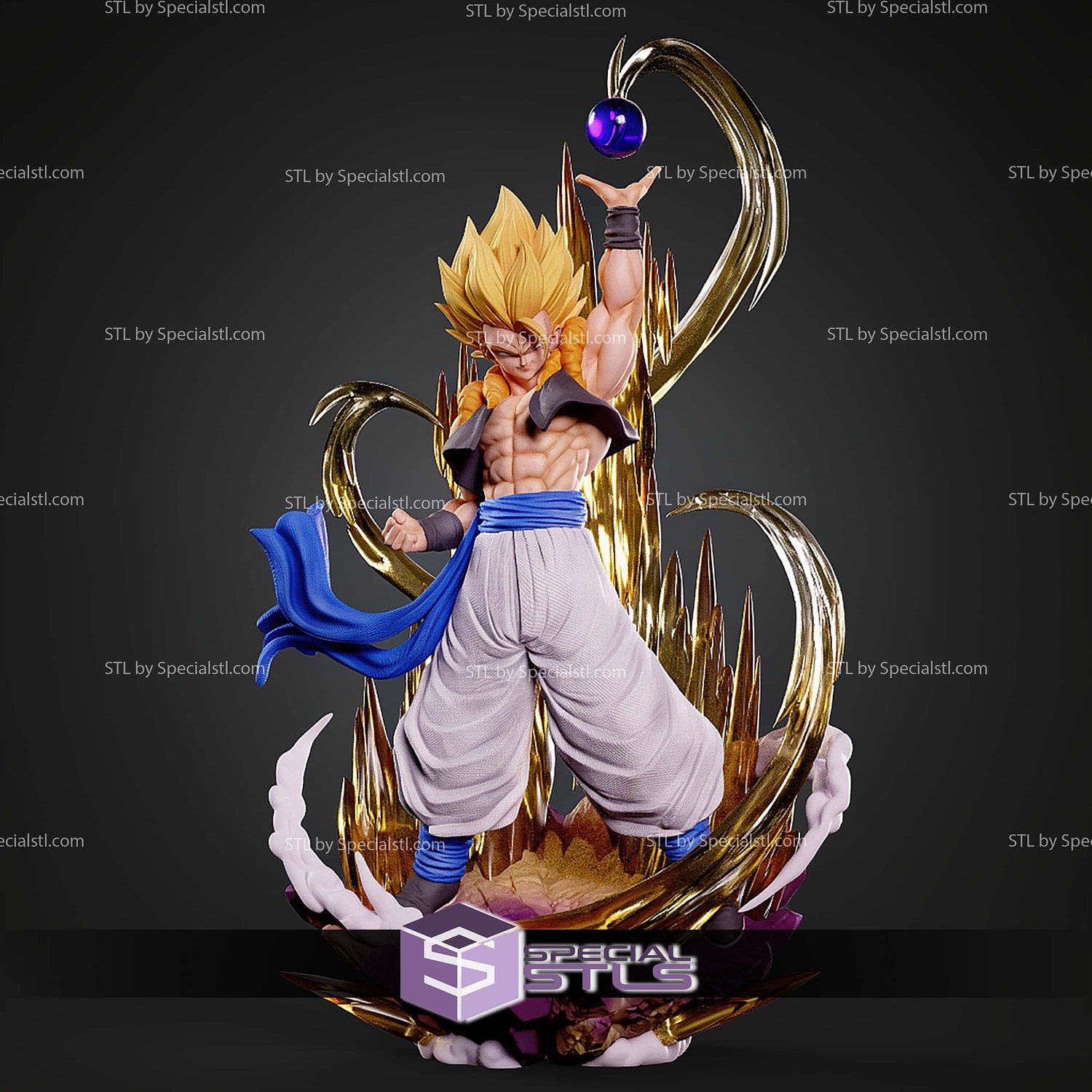 Gogeta Dragon Ball Z 360mm STL Files 3D Model — view 4
