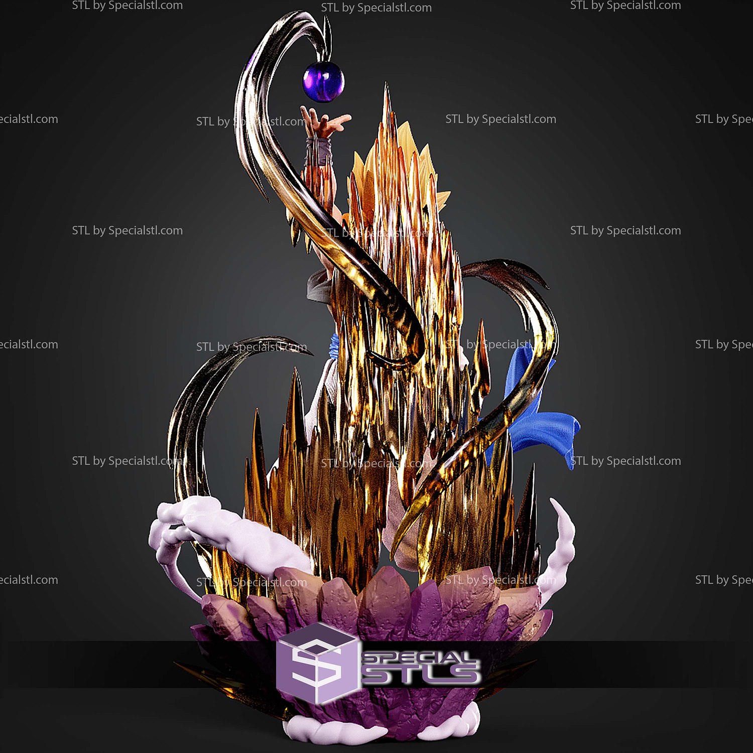 Gogeta Dragon Ball Z 360mm STL Files 3D Model — view 5