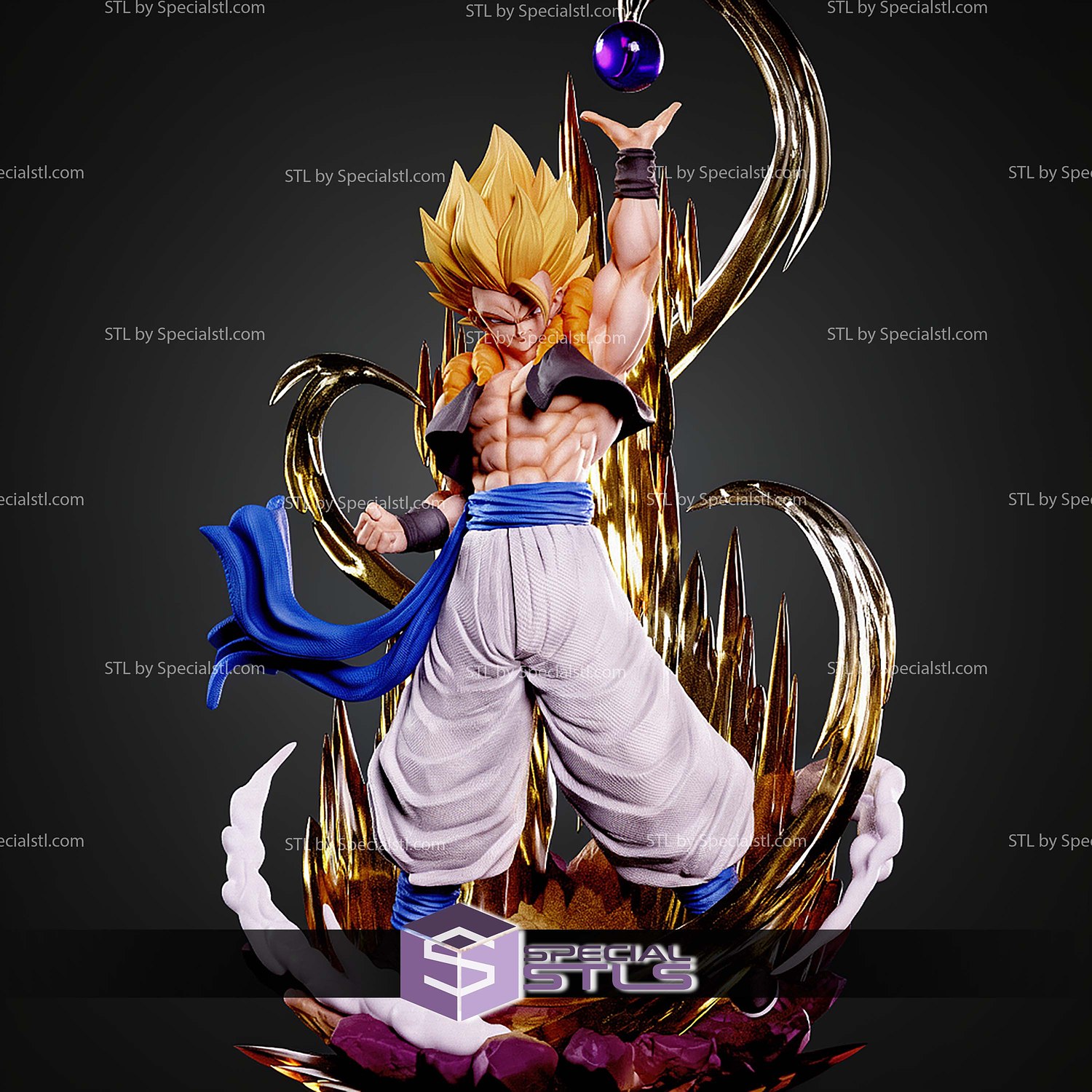 Gogeta Dragon Ball Z 360mm STL Files 3D Model — view 6