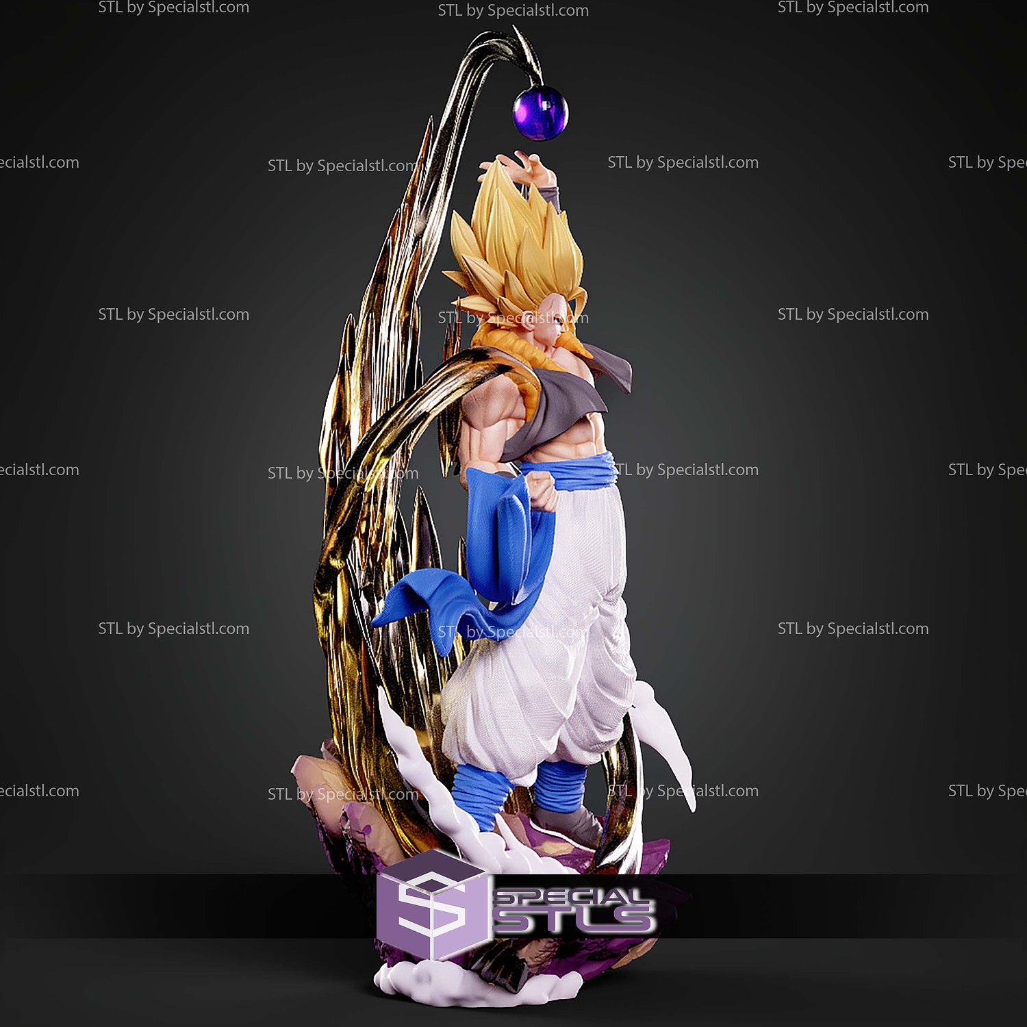 Gogeta Dragon Ball Z 360mm STL Files 3D Model — view 7