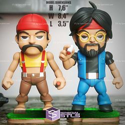 Chibi STL Collection Cheech and Chong 3D Model
