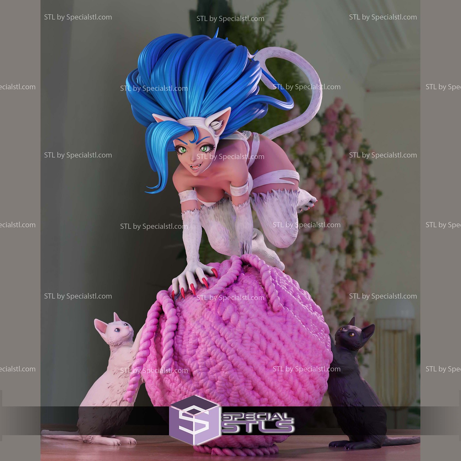 Felicia Play with Cat 3D Printer Files STL Model — view 5