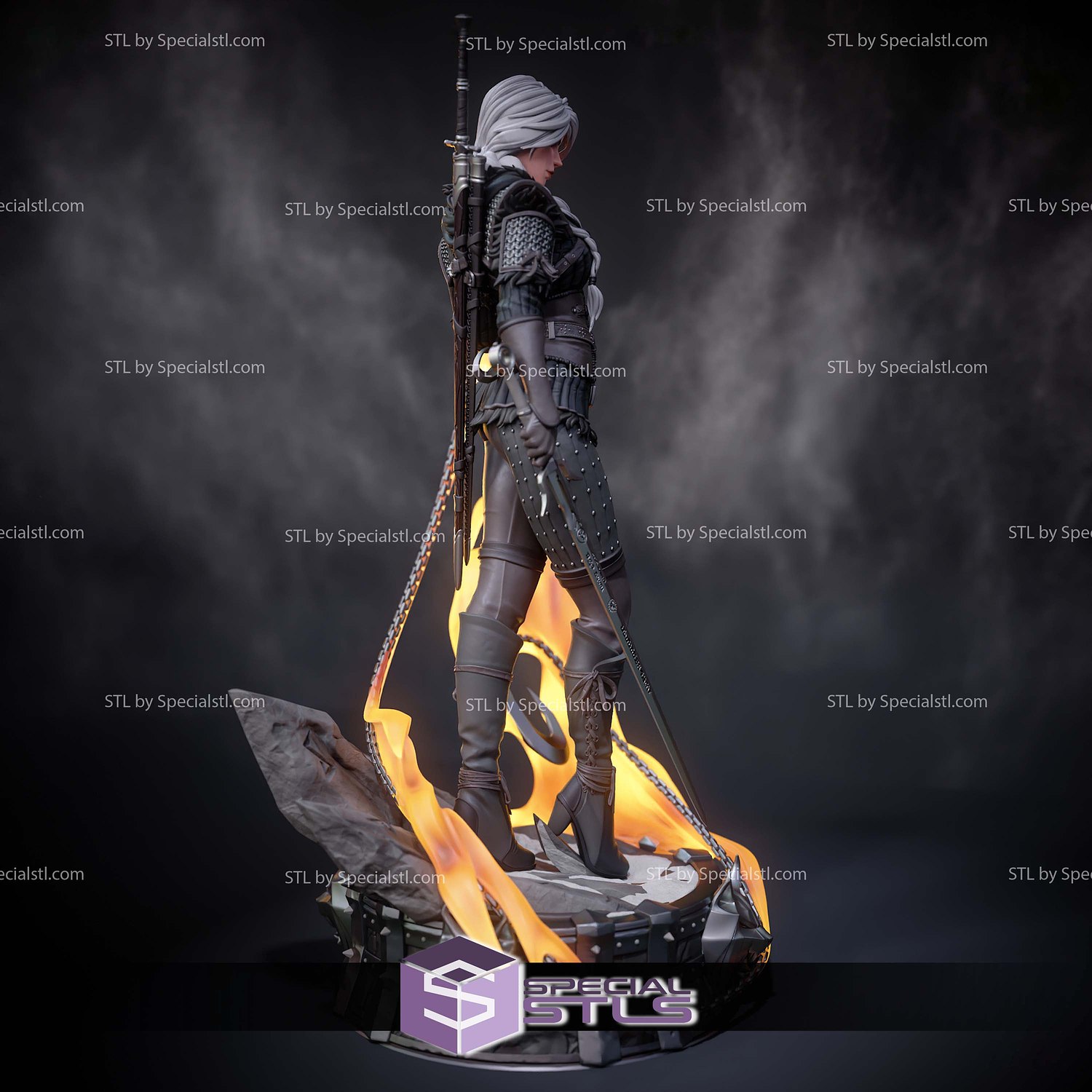 Ciri Stylized The Witcher 4 3D Printer Files STL Model — view 3