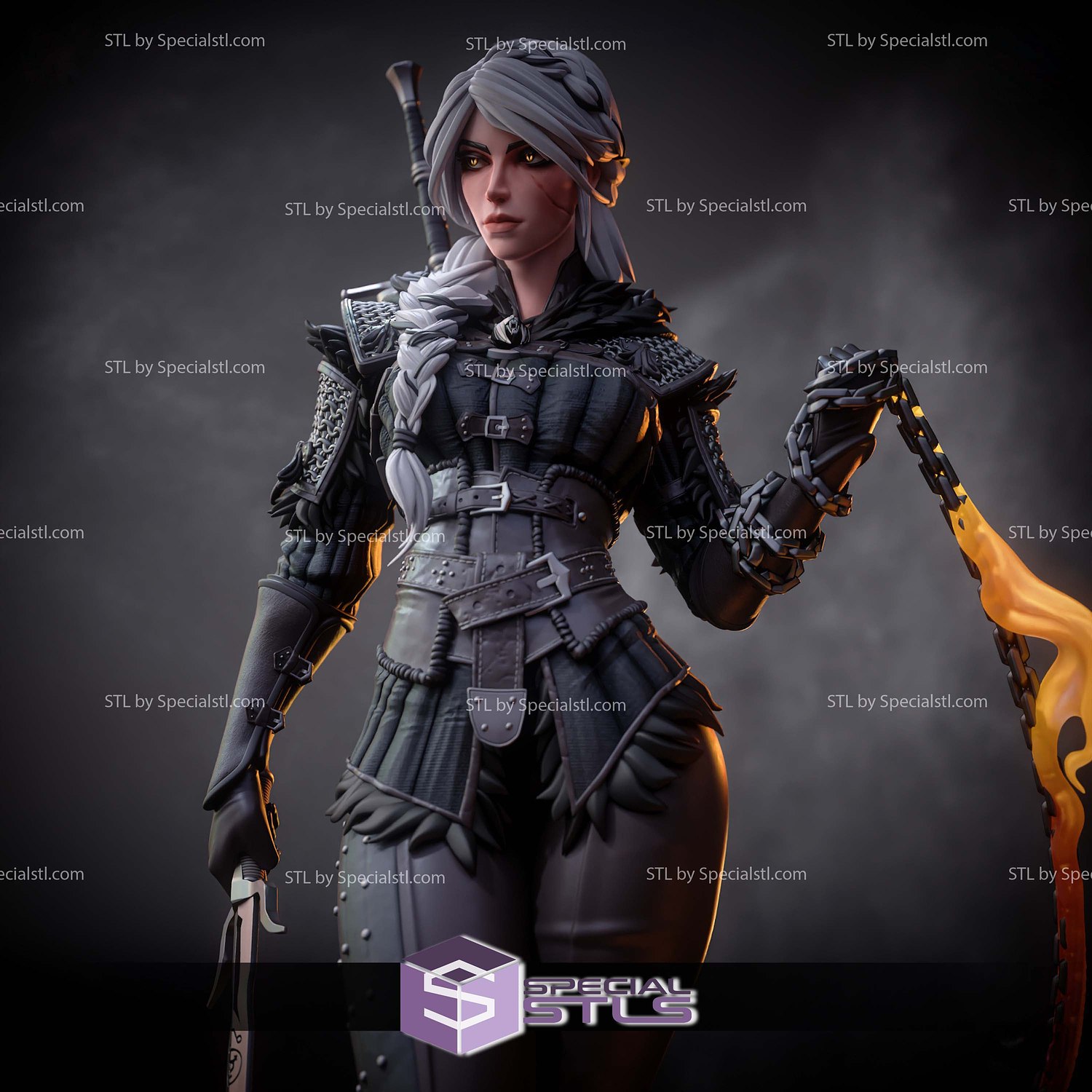 Ciri Stylized The Witcher 4 3D Printer Files STL Model — view 6