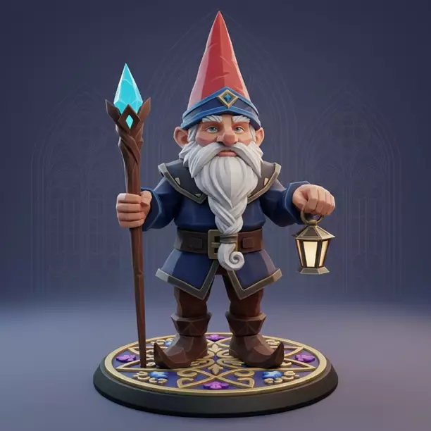 4271 Fairy Tale Gnome  Full Body Figurine  STL  DND ARTE 3D PNG Model