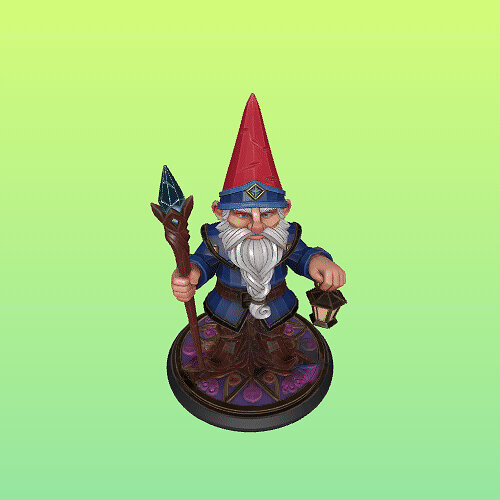 4271 Fairy Tale Gnome  Full Body Figurine  STL  DND ARTE 3D PNG Model — view 2