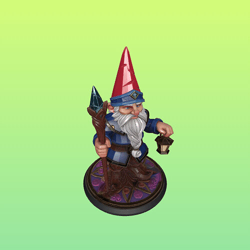 4271 Fairy Tale Gnome  Full Body Figurine  STL  DND ARTE 3D PNG Model — view 3