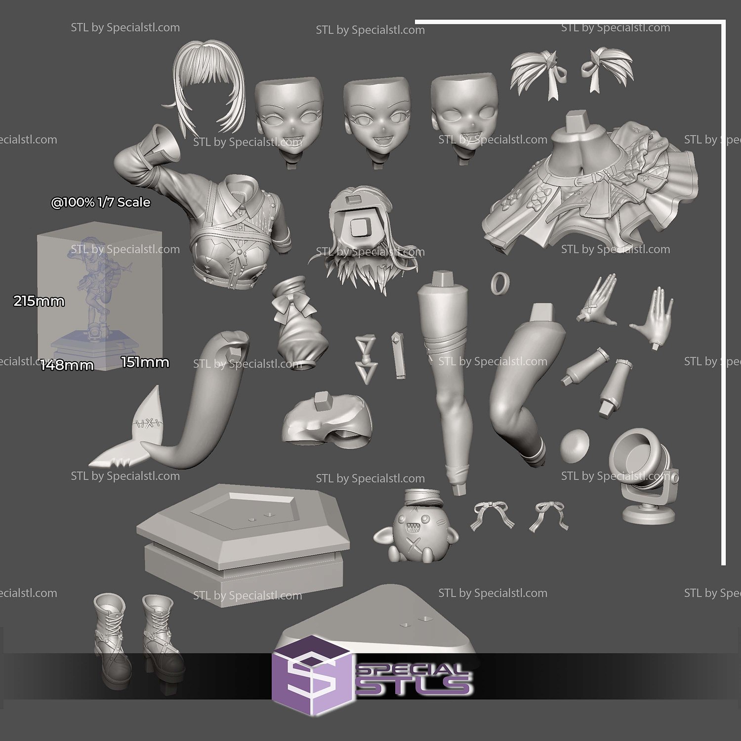 Gawr Gura 6th Fes Idol Outfit 3D Printer Files STL Model — view 7