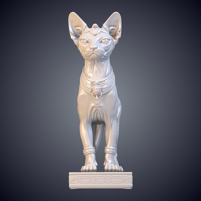Ancient Egyptian Sphynx Cat Deity Statue PM-954 3D BLEND Model — view 2