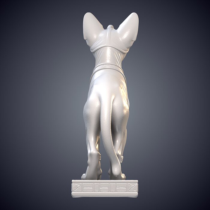 Ancient Egyptian Sphynx Cat Deity Statue PM-954 3D BLEND Model — view 3