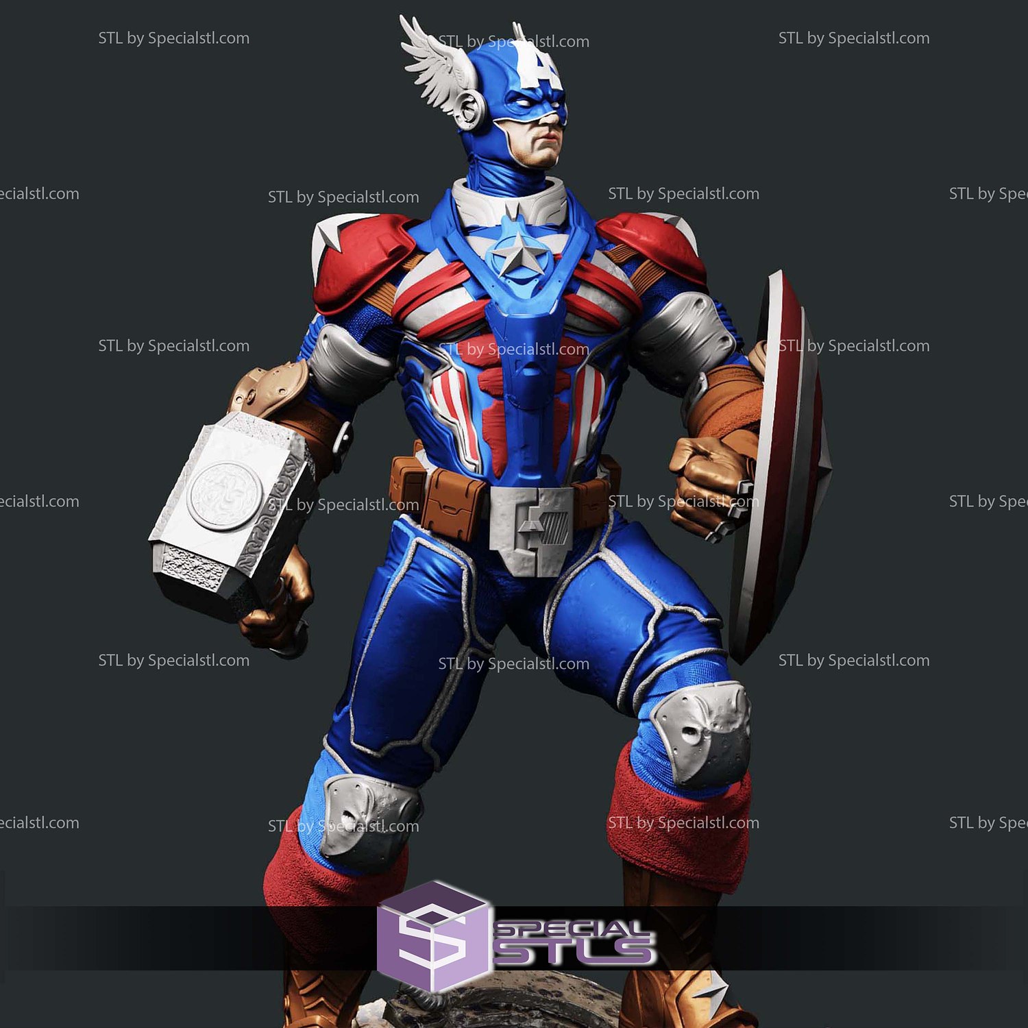 Captain American Thor STL Files 3D Model — view 2