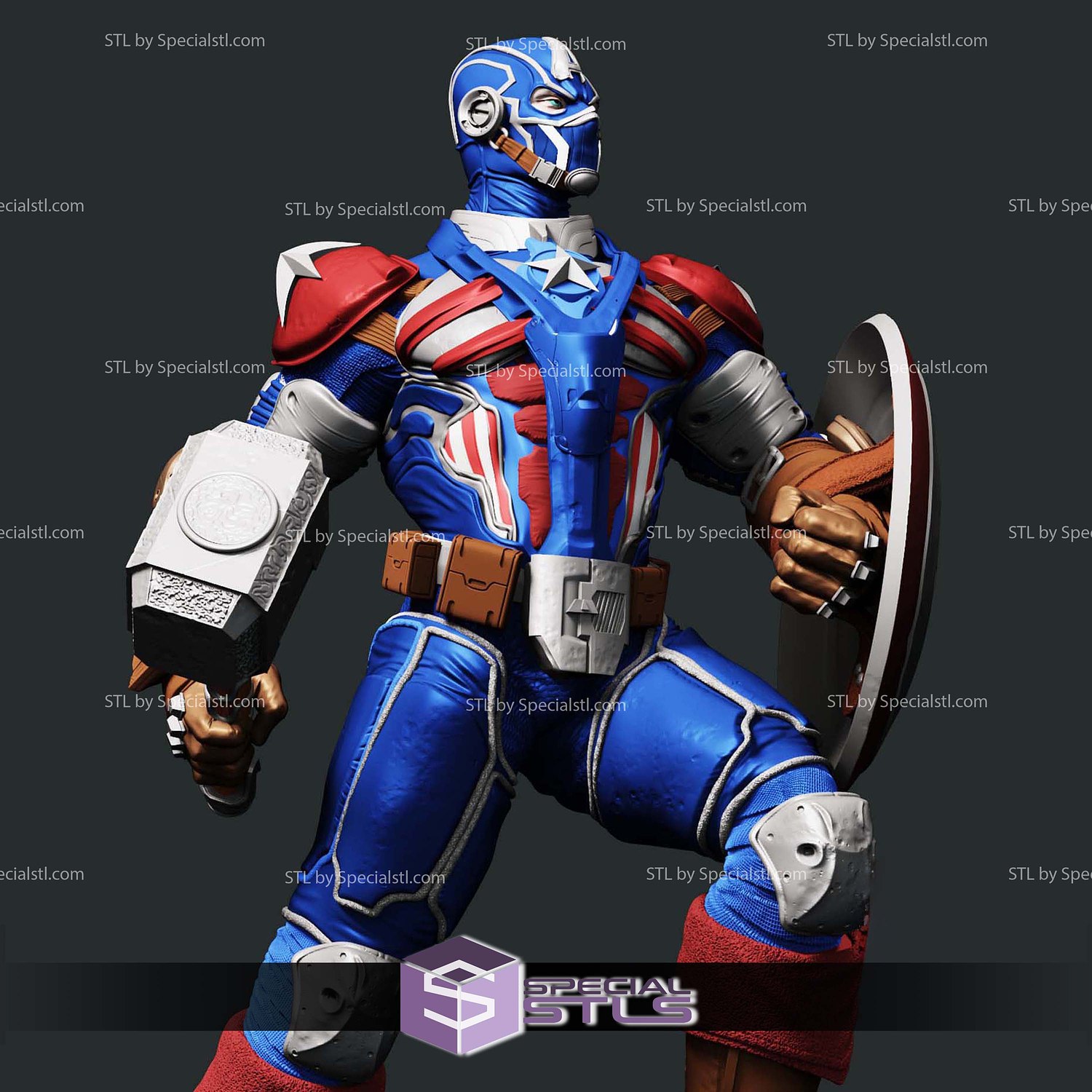 Captain American Thor STL Files 3D Model — view 6