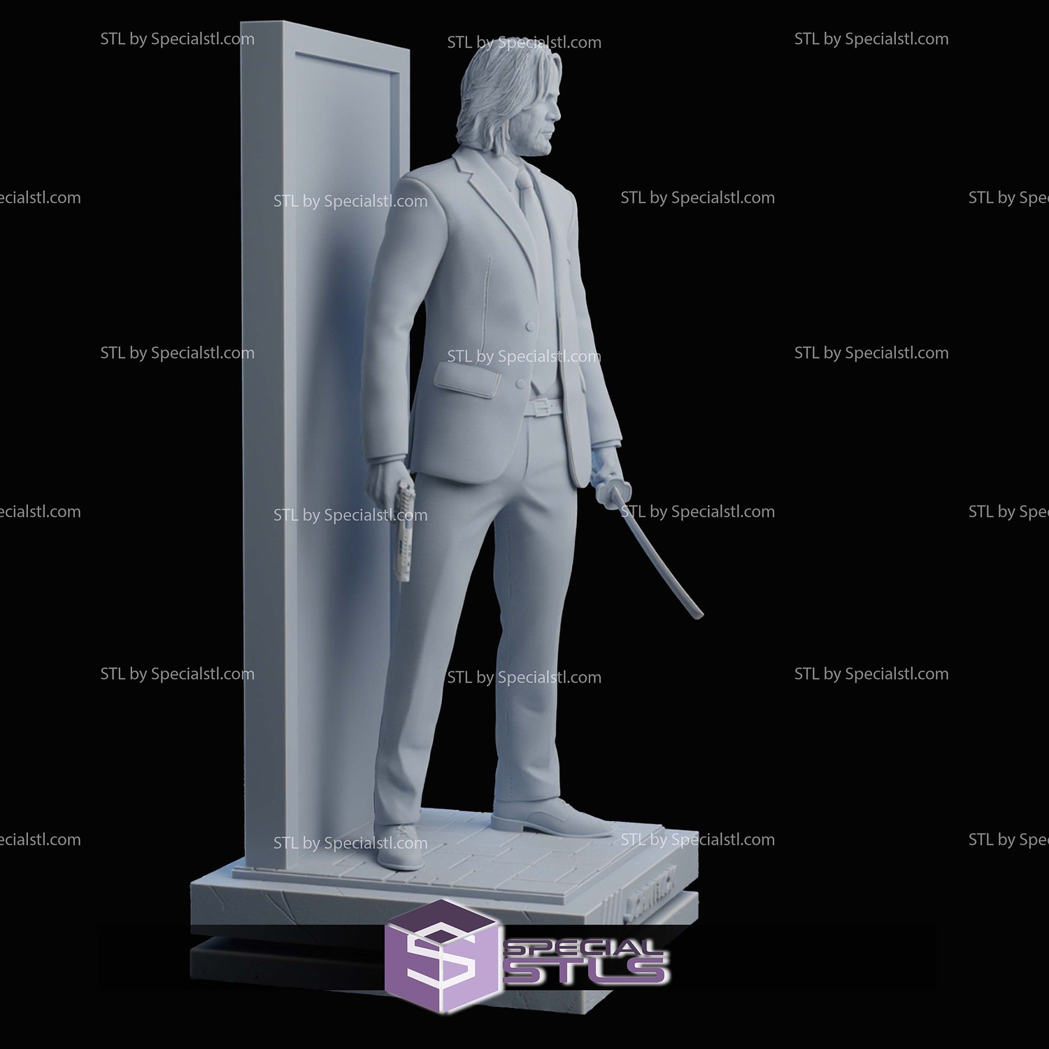 John Wick and Katana 3D Printer Files STL Model — view 4