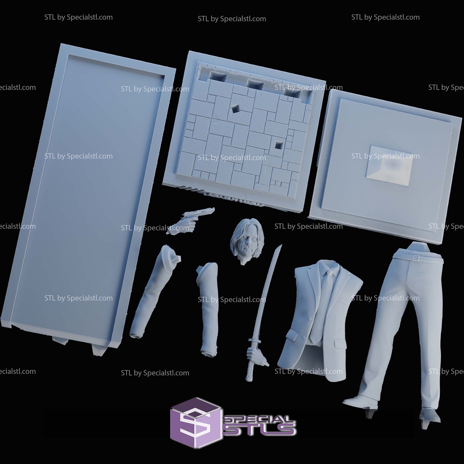 John Wick and Katana 3D Printer Files STL Model — view 5