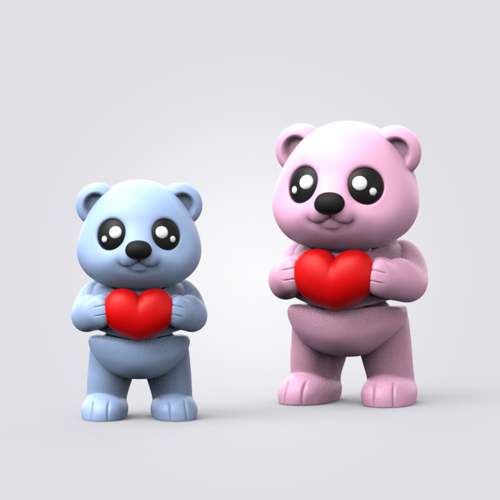 Flexi Valentine Bear 3D STL Model